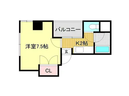 みつわビルII(1K/6階)の間取り写真