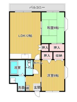 アーバンヒル広川(2LDK/2階)の間取り写真