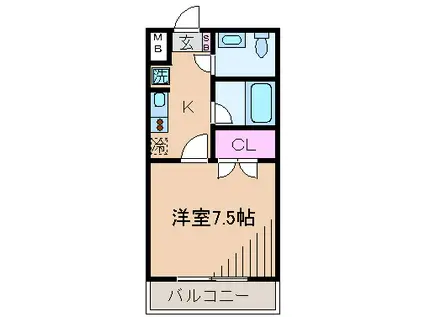 アーク・スクエア(1K/1階)の間取り写真