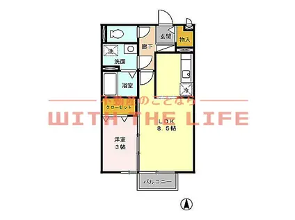 セジュール・シャイニング(1LDK/2階)の間取り写真