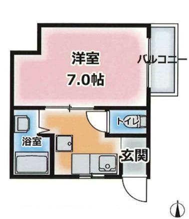 フクヤマンション(1K/4階)の間取り写真