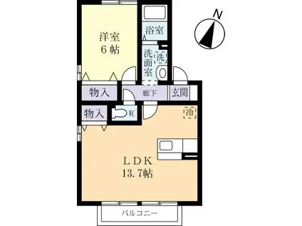 ハウゼSOHI番館(1LDK/1階)の間取り写真