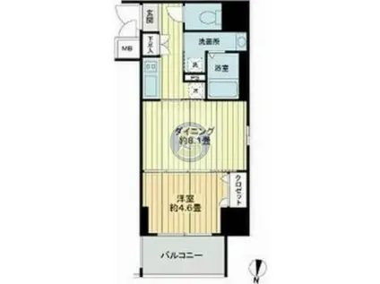 エスリード靱公園(1DK/10階)の間取り写真