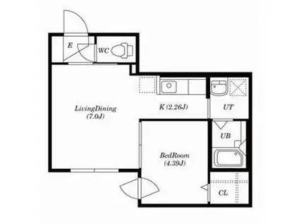 GLIFE-1ST(1LDK/1階)の間取り写真