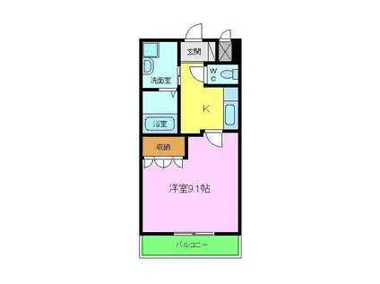 シャルマン桂(1K/2階)の間取り写真