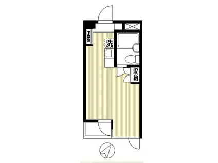 シェーカーハイツ(ワンルーム/2階)の間取り写真