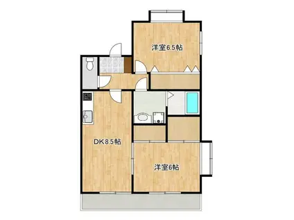 ハウスおがわ(2LDK/2階)の間取り写真