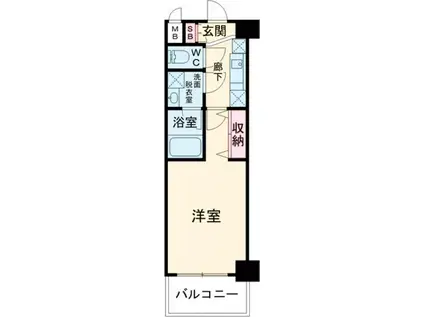 ロアール神戸住吉(1K/1階)の間取り写真