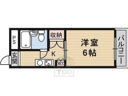 ハッピーハイツ(1K/2階)の間取り写真