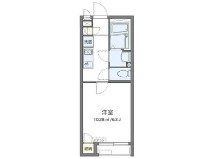 クレイノオカムラハイツ6(1K/1階)の間取り写真