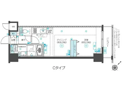 フェニックス新横濱クアトロ(ワンルーム/2階)の間取り写真