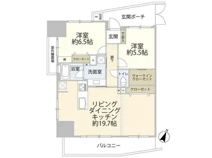 藤和シティホームズ大井町駅前(2LDK/8階)の間取り写真
