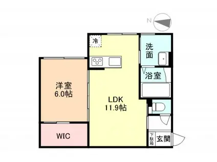 VISTA久方(1LDK/2階)の間取り写真