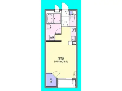 JR福塩線 横尾駅 徒歩8分 2階建 築17年(ワンルーム/1階)の間取り写真