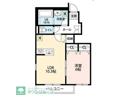 コントレイルI(1LDK/1階)の間取り写真