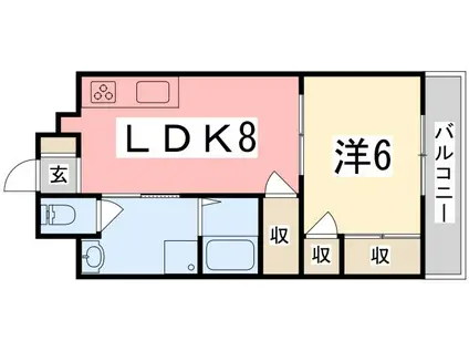 コーポラス神子岡(1DK/4階)の間取り写真