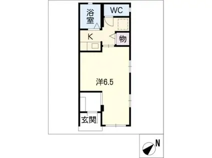 エルメゾン(1K/1階)の間取り写真