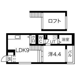 ソフィア名西(1LDK/1階)の間取り写真