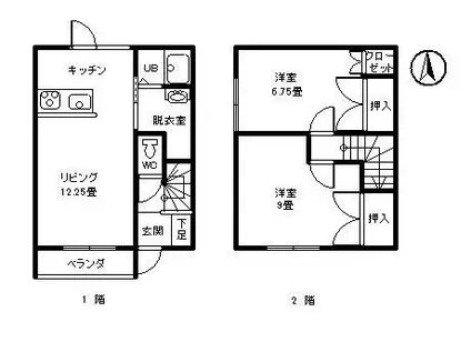 タウン ZUIA(2LDK/1階)の間取り写真