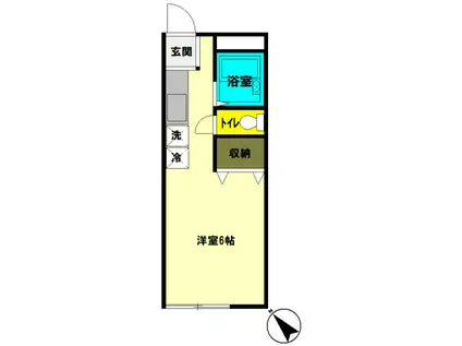 ハイツ長寿A(ワンルーム/1階)の間取り写真