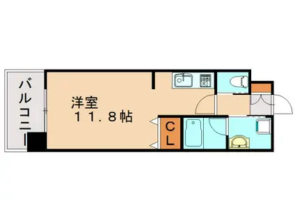 エトゥール山王公園(ワンルーム/9階)の間取り写真