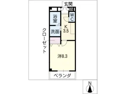 エクセルメゾン 諸ノ木(1K/2階)の間取り写真