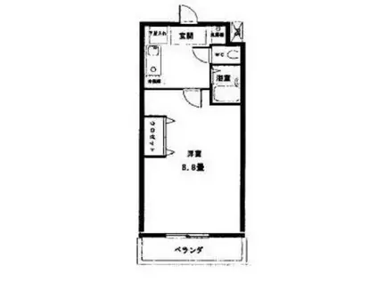 グランドゥールMICHIKAWA(1K/4階)の間取り写真