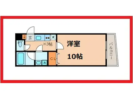 エスパシオ(1K/3階)の間取り写真