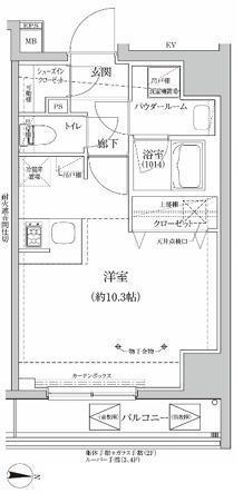 RELUXIA本所吾妻橋III(ワンルーム/2階)の間取り写真