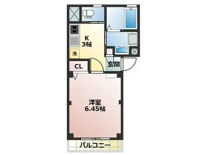 ラジアル大成(1K/3階)の間取り写真
