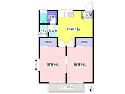 ガーランド花輪(2DK/1階)の間取り写真