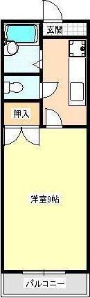 リヴィング若葉(1K/1階)の間取り写真