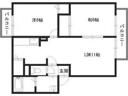 エスペランサハイツ(2LDK/2階)の間取り写真