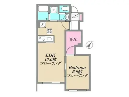 リバーサイドヴィレッジⅢ(1LDK/1階)の間取り写真