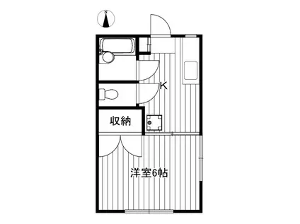 コーポ矢作(1K/1階)の間取り写真