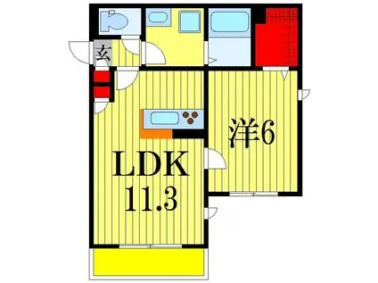 LA CASA MIA(1LDK/2階)の間取り写真