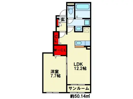 メゾン ド ジュネス III(1LDK/1階)の間取り写真