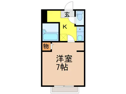 ハイツ山幸(1K/2階)の間取り写真