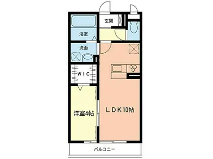 プラテーク綱島東(1LDK/3階)の間取り写真
