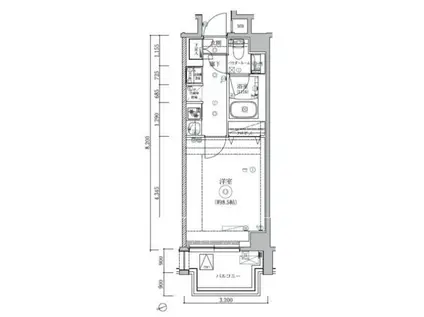 ARTESSIMO BELLA(1K/7階)の間取り写真