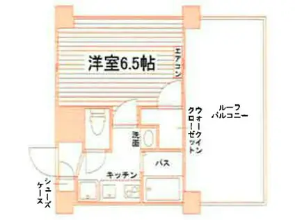 エステムコート三宮イーストIIリベルテ(1K/6階)の間取り写真