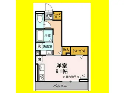 ESPERANZA(ワンルーム/3階)の間取り写真