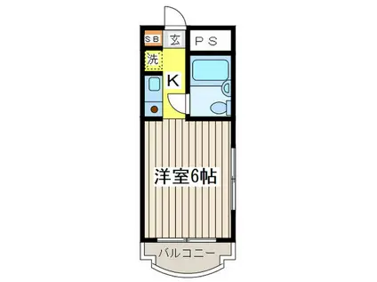 Aコート豪徳寺(1K/5階)の間取り写真