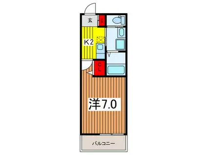SANCTUARY COURT(1K/2階)の間取り写真