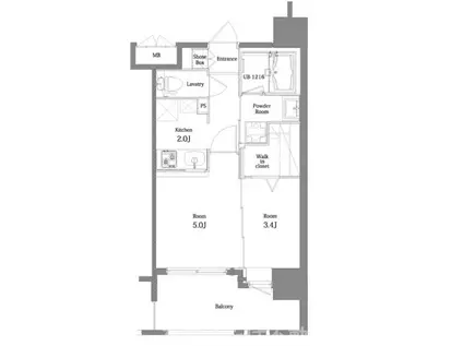 エンクレスト舞鶴II(1LDK/7階)の間取り写真