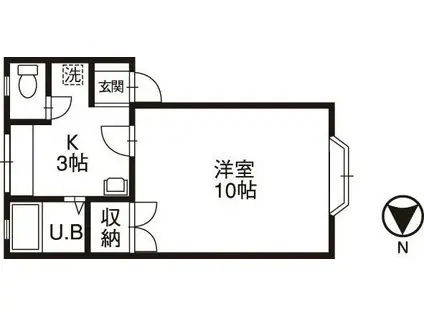 マーセルサワムラ(1K/2階)の間取り写真