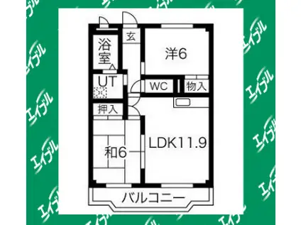 フォレストサイドK-I(2LDK/1階)の間取り写真