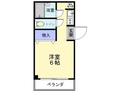 ハイローズ北花田(1K/2階)の間取り写真