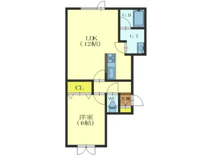 LC8エルシーエイト(1LDK/2階)の間取り写真