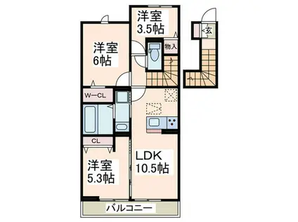 センチュリーハイムすみよし台(3LDK/2階)の間取り写真